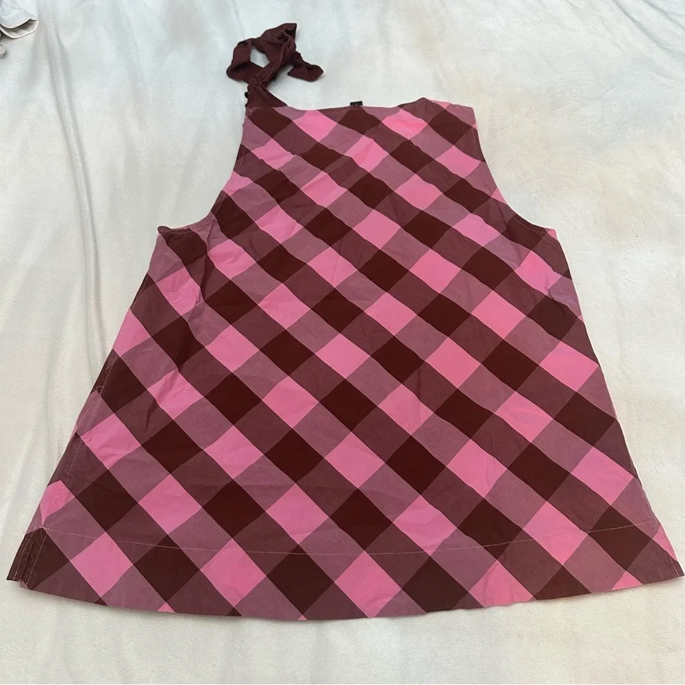 J. Crew bow shoulder top oversized gingham Pink 51300 - Picture 8 of 9